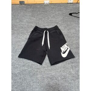Nike Sportswear Alumni Shorts Mens Small Black French Terry Big Logo AR2375-010